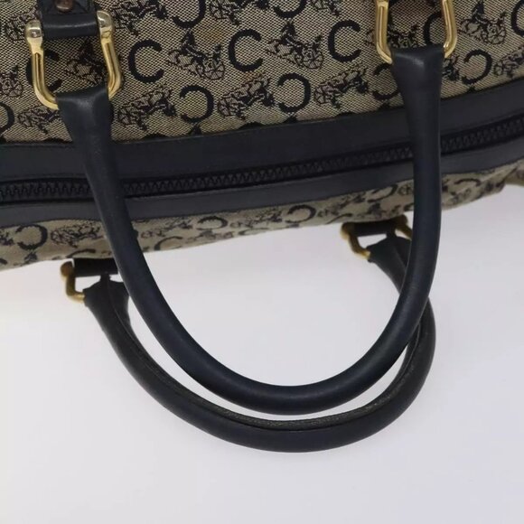 CELINE C Macadam Hand Bag Canvas Navy Auth bs23203 - Picture 8 of 16